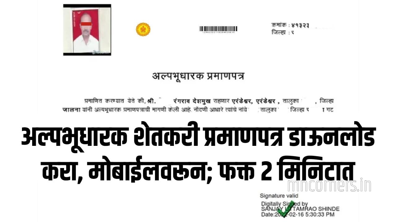 Alpabhudharak Shetkari Pramanpatra Download