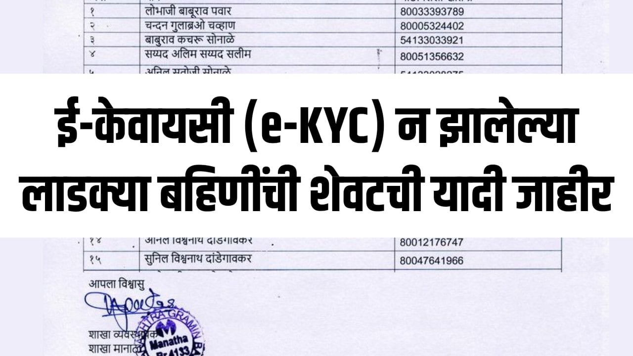 Ladki Bahin Yojana e-KYC last list