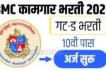 बृहन्मुंबई महानगरपालिका भरती 2026 (BMC Group D Bharti 2026) अंतर्गत ग्रुप ड (कामगार) पदांसाठी मोठी भरती जाहीर झाली आहे.